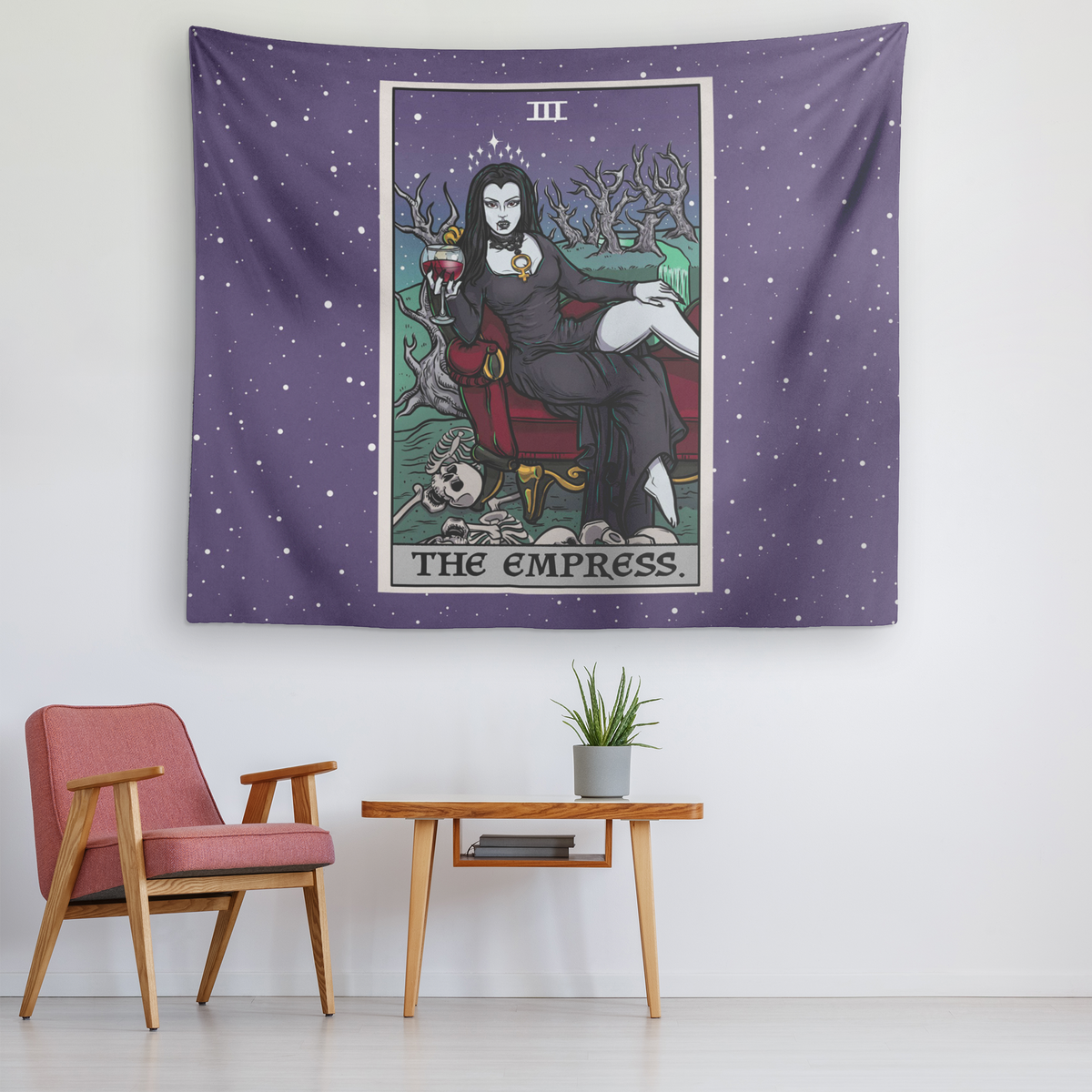 The Empress Tarot Card Ghoulish Edition Tapestry