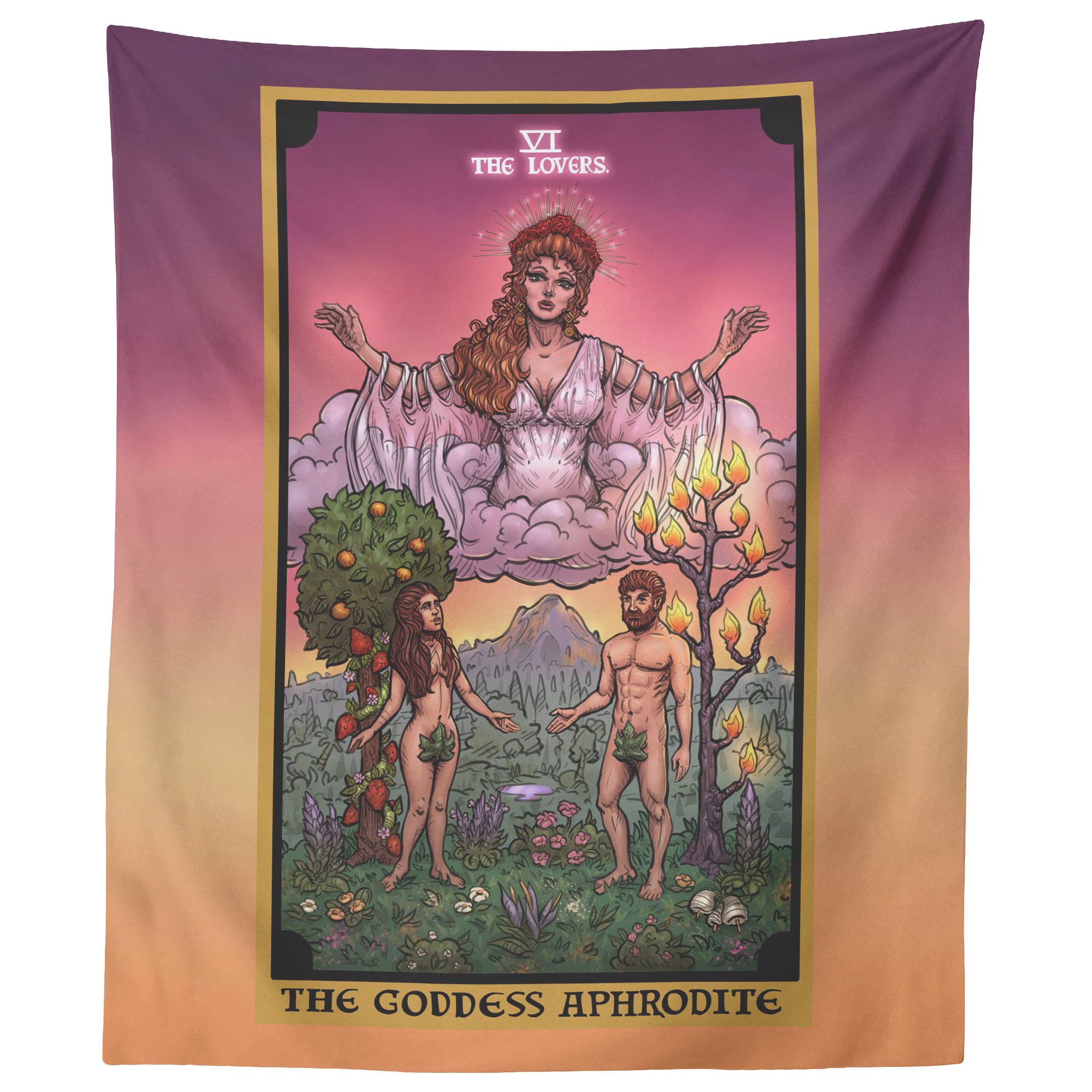 The Goddess Aphrodite The Lovers Tarot Card Tapestry – The