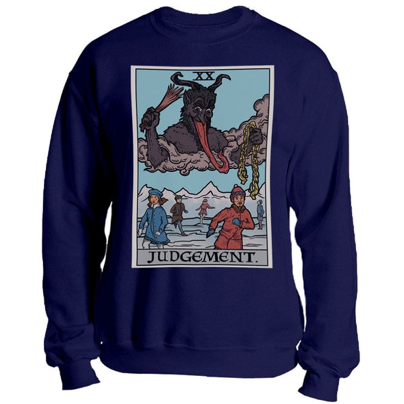 teelaunch T-shirt Crewneck Sweatshirt / Purple / S Judgement By Krampus Unisex Sweatshirt